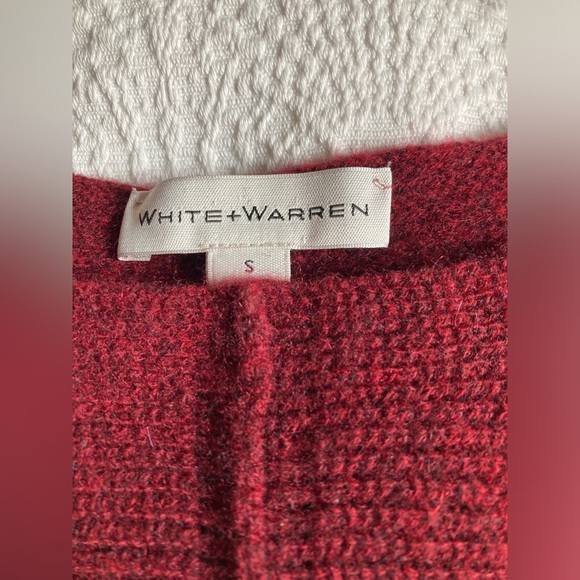 White + Warren Burgundy Cashmere Sweater - Picture 4 of 6